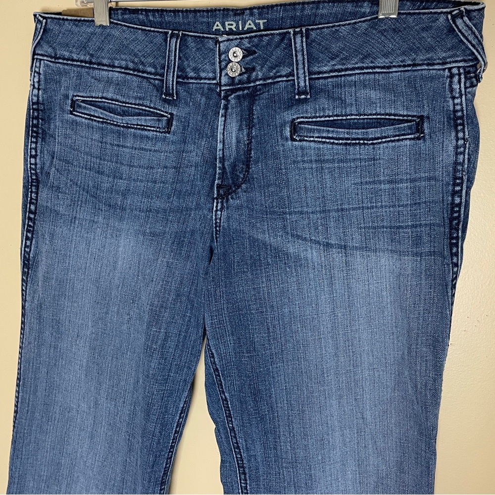 Ariat Denim Trouser Jeans Size 33 Short 33S Wide Leg Stretch - Picture 4 of 11